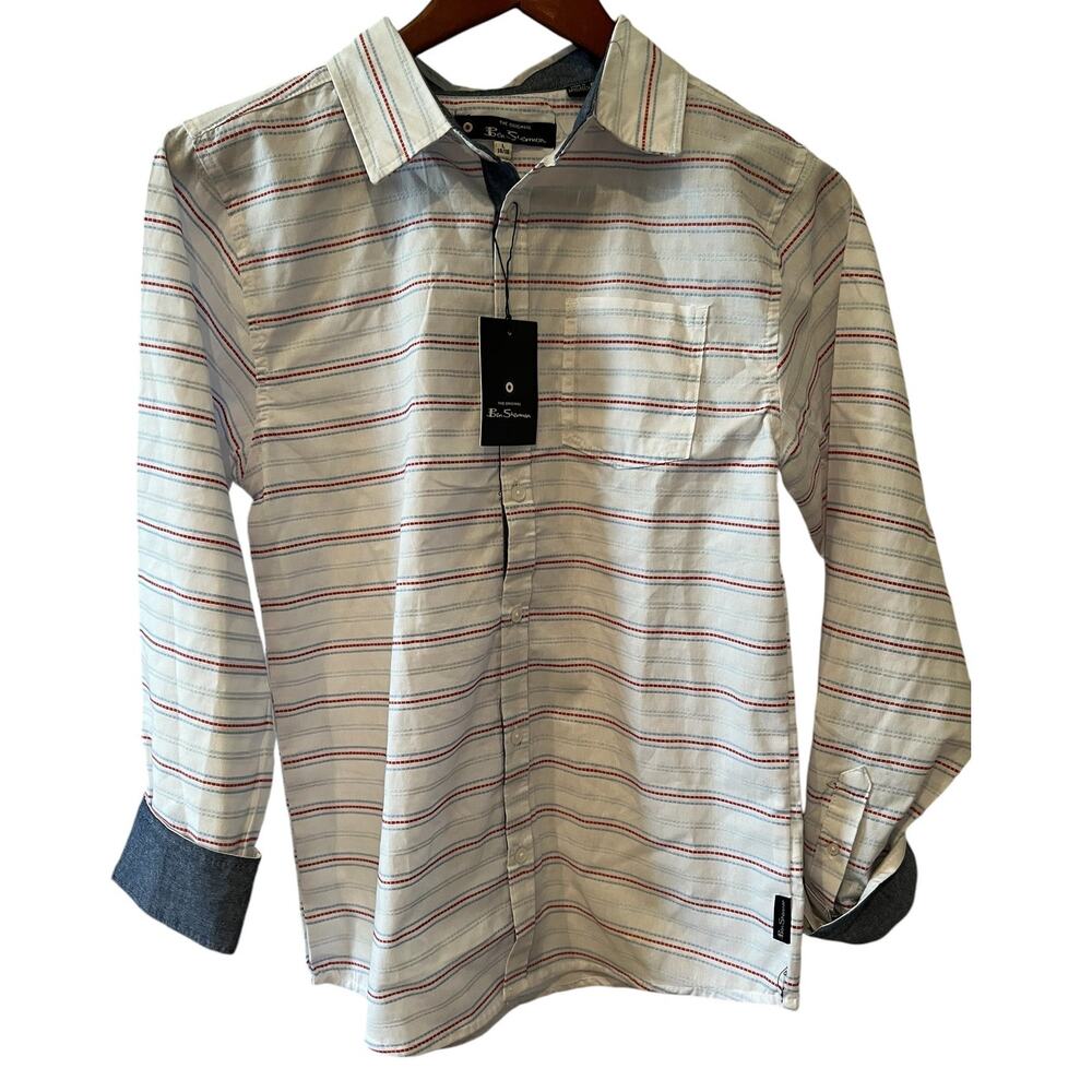 Ben Sherman Boys Long Sleeve Button Down Shirt L 14/16